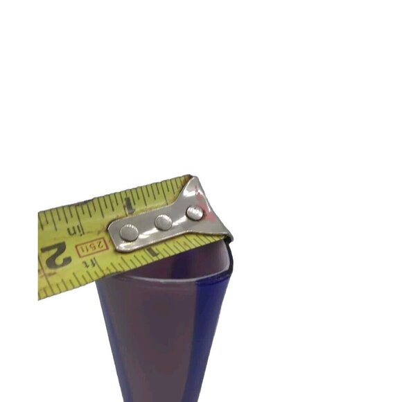 Vtg MCM Cased Glass Triangular Bud Pop Art Purple Bud Vase Japan 7.5"  READ - Picture 5 of 15